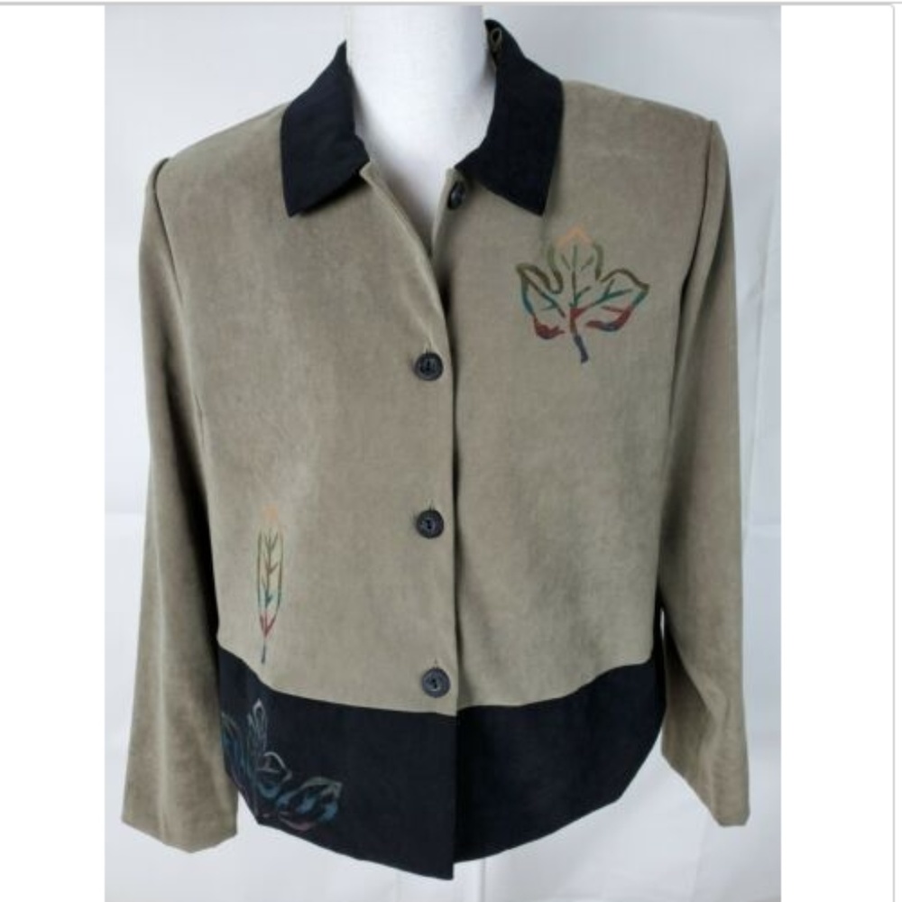Miss Dorby Petite Sz 16P 16 P Blazer Green Black